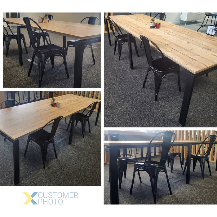 Bistro Dining Chair Steel Black Indoors |  HYX5031 Makfry