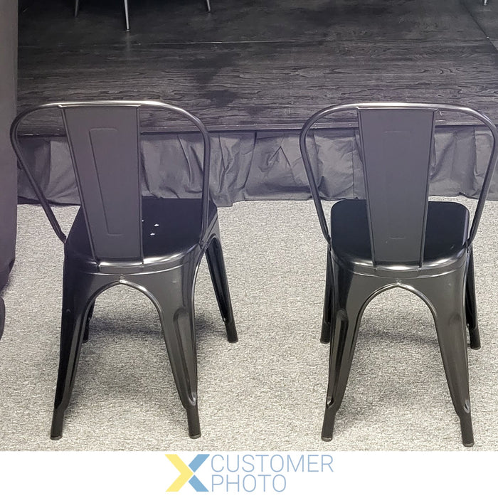 Bistro Dining Chair Steel Black Indoors |  HYX5031 Makfry