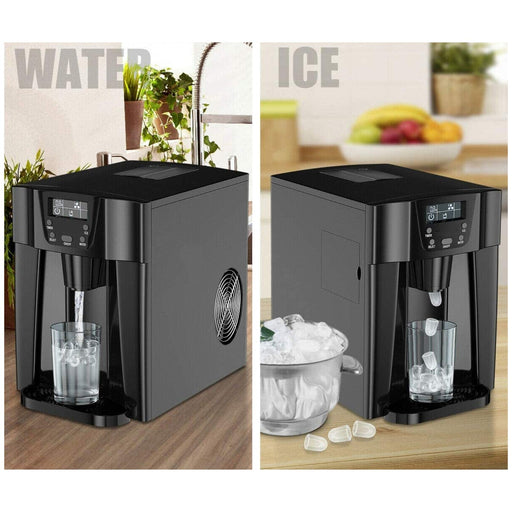 2-in-1 Ice Maker & Cold Water Dispenser Countertop 12kg/24h 0.6kg bin |  HZB12E Makfry