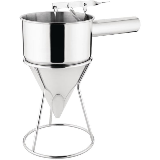 Commercial Piston Funnel Stainless steel with Handle & Stand 1.5 litres |  IFA003 Makfry