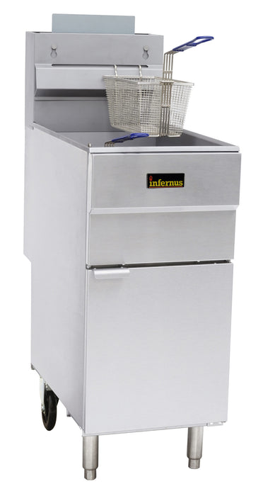 Infernus 3 Burner NG Single Tank Twin Basket Gas Fryer – 23 Litres