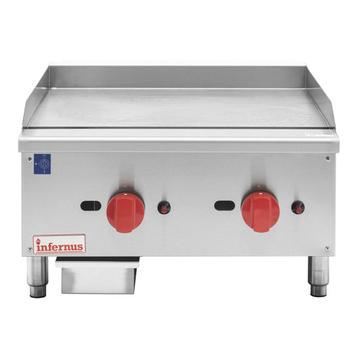 Infernus 2 Burner Heavy Duty 20mm Plate Gas Griddle - 60cm/24" Canmac Catering Equipment