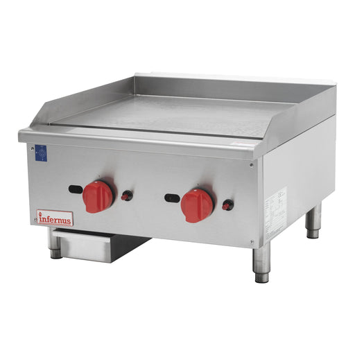 Infernus 2 Burner Heavy Duty 20mm Plate Gas Griddle - 60cm/24" Canmac Catering Equipment