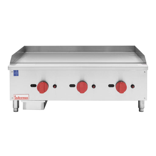 Infernus 3 Burner Heavy Duty 20mm Plate Gas Griddle - 90cm/36" Canmac Catering Equipment