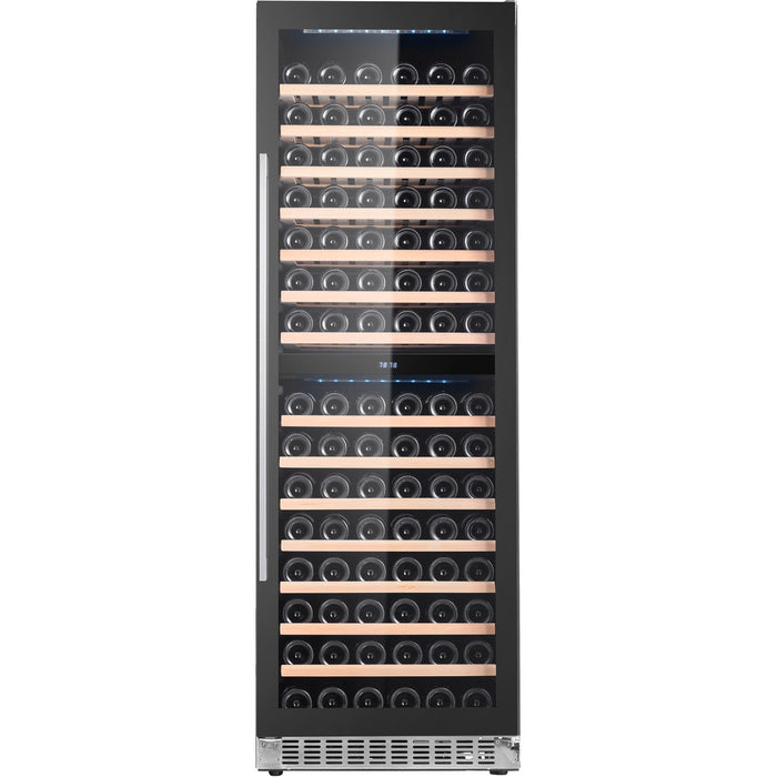 Professional Dual Zone Glass Front Wine Cooler 155 Bottles 418 Litres Black |  JC428A2EQ