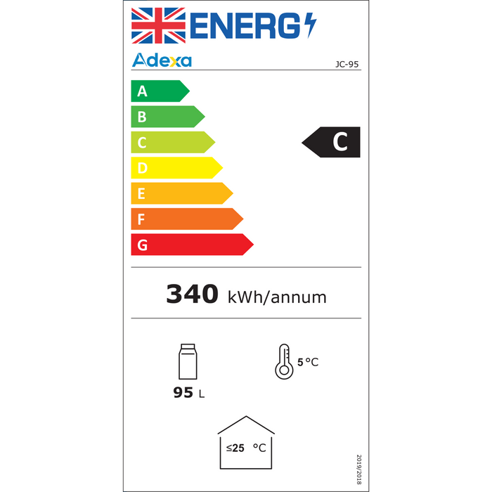 B GRADE Bar Cooler Glass door 119 cans / 95 litres |  JC95 B GRADE