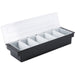 Garnish Tray / Condiment Dispenser with Lid 6 Compartments 500x160x90mm Black & White |  JGM108 Makfry