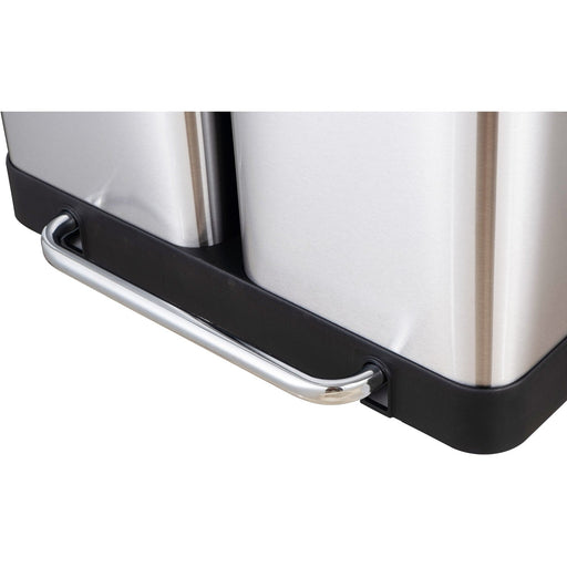 Commercial Pedal Double Waste Bin 2x36 Litres Satin Surface 590x362x616mm |  JY9127 Makfry