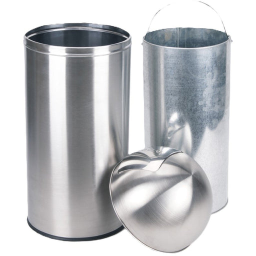 Commercial Push Lid Waste Bin 70 Litres Satin |  JY930070LSATIN Makfry