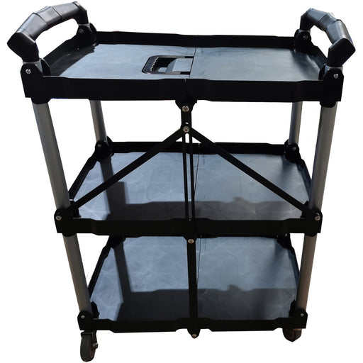 Professional Folding Utility Trolley 3 tier Black 651x392x832mm |  JYFUC02 Makfry