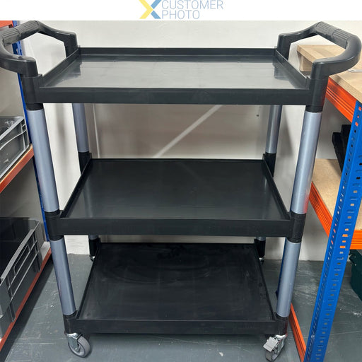 Professional Utility Trolley Multi-purpose 3 tier Black 860x420x930mm |  JYXUC405BLACK Makfry