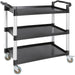 Professional Utility Trolley Multi-purpose 3 tier Black 860x420x930mm |  JYXUC405BLACK Makfry
