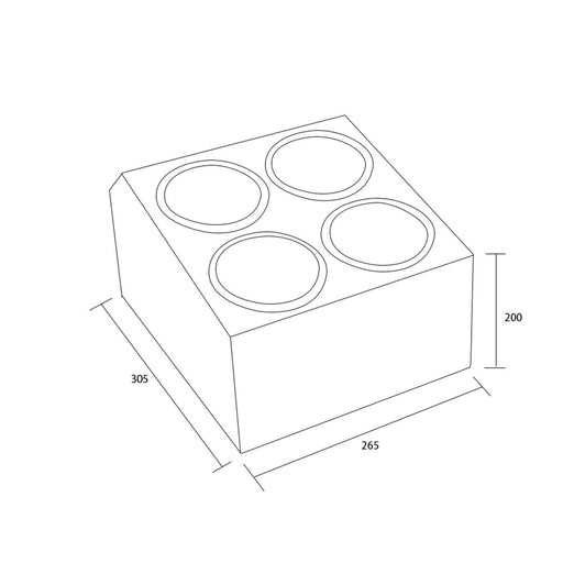 Commercial Cutlery Basket Holder 4 hole Stainless steel |  KFB04B Makfry