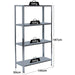 Galvanized Steel Shelving Unit 4-Tier 200kg Capacity (50kg per shelf) 1000x300x1870mm |  KFT52S Makfry