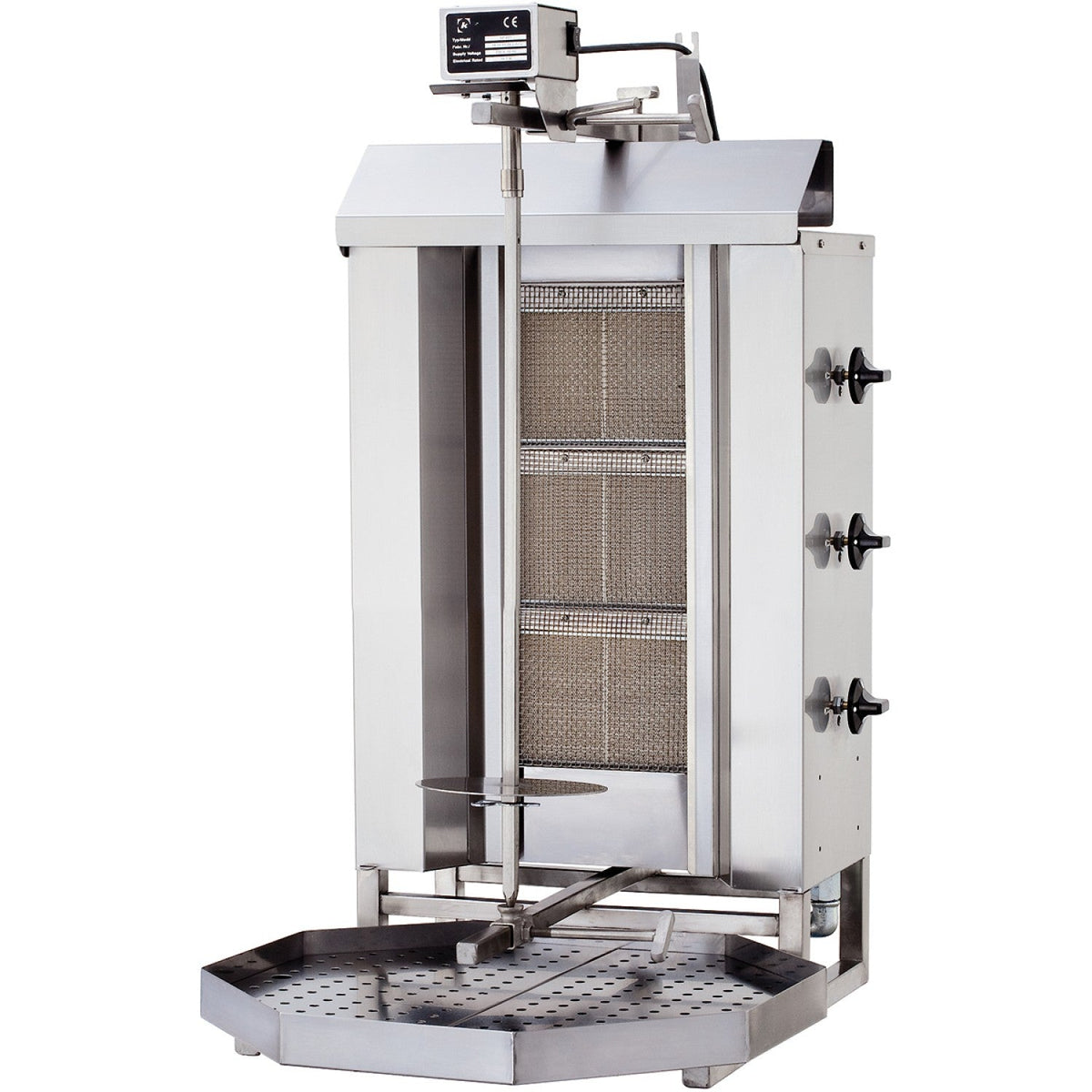 B Grade Commercial Gyros/Kebab Grill Gas Fixed Body Top Motor 3 Burner ...