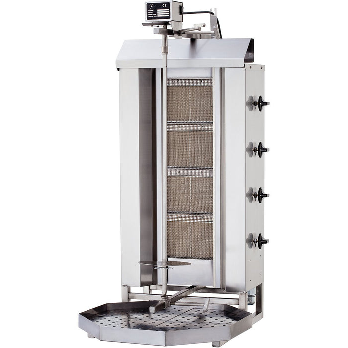 Commercial Gyros/Kebab grill Gas Fixed body Top motor Capacity 60kg 4 burners 12kW |  DN221