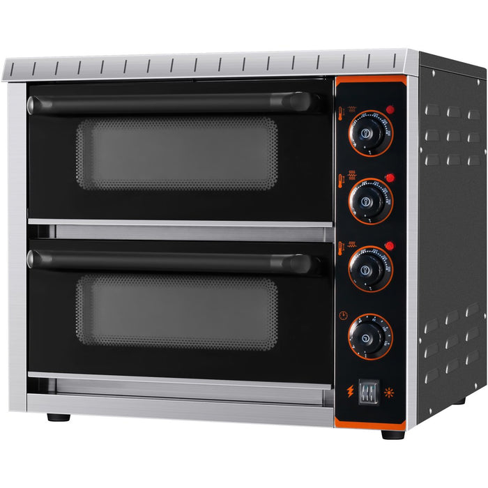 Commercial Double Pizza oven Electric 2 chamber 420x400 Mechanical controls 3kW |  KNGEP04