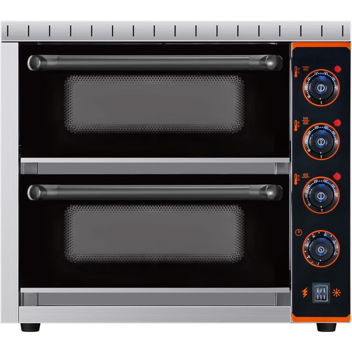 Commercial Double Pizza oven Electric 2 chamber 420x400 Mechanical controls 3kW |  KNGEP04