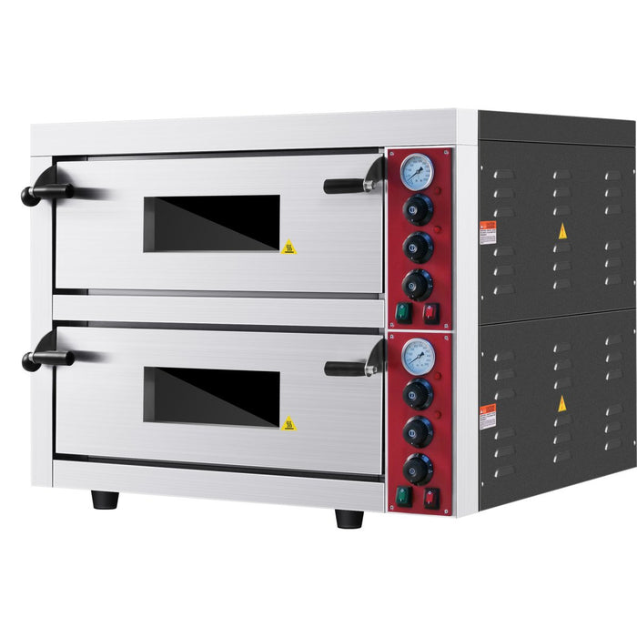 Commercial Double Pizza oven Electric 2 chamber 660x660mm Mechanical controls 9kW |  KNGEP8T