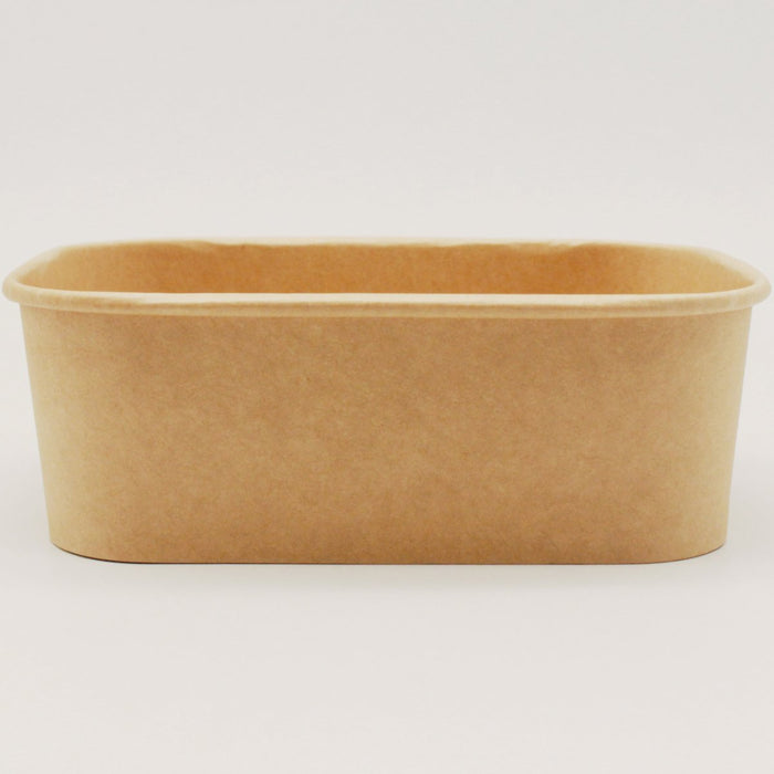 300pcs Kraft Rectangular Bowl 750ml PE |  KPRB750