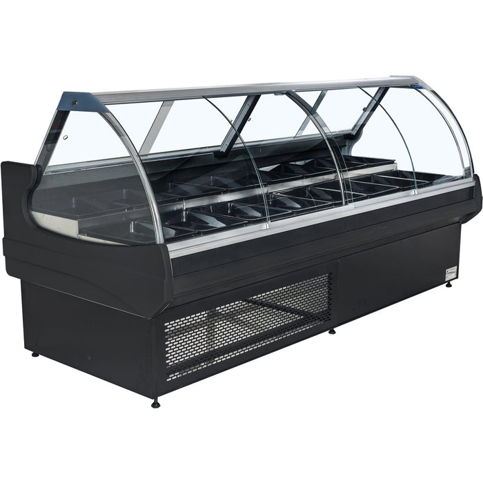 Serve over Deli counter Curved glass front Width 2600mm |  KSCP2609RCB