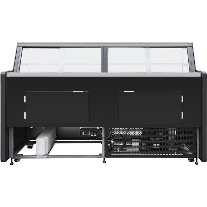 Serve Over Deli Counter Black Front Straight Glass Front Width 1955mm | Bluel108 Makfry