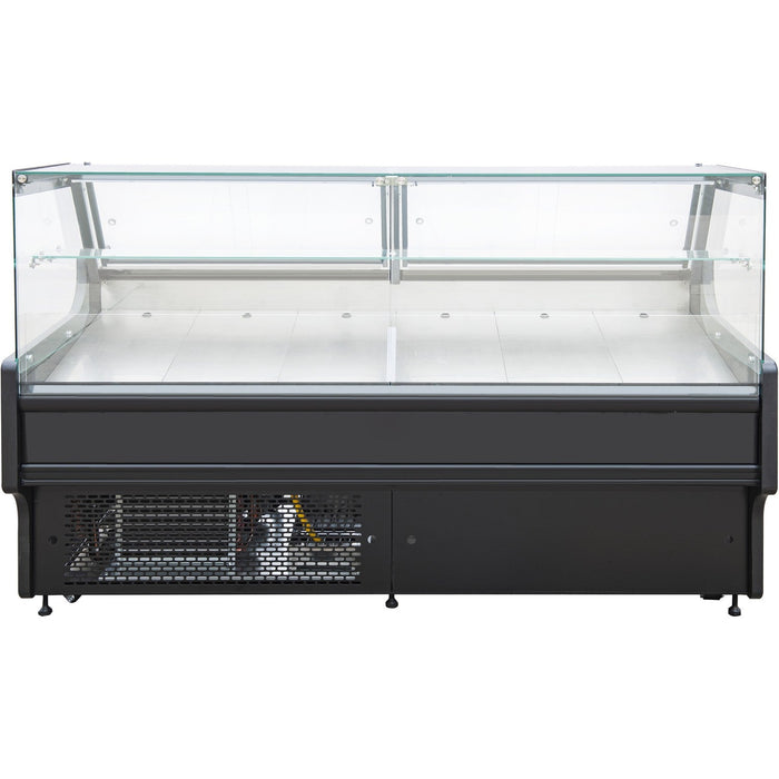 Serve Over Deli Counter Black Front Straight Glass Front Width 1330mm | Bluel104 Makfry