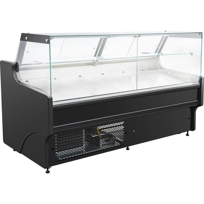 Serve Over Deli Counter Black Front Straight Glass Front Width 1580mm | Bluel106 Makfry