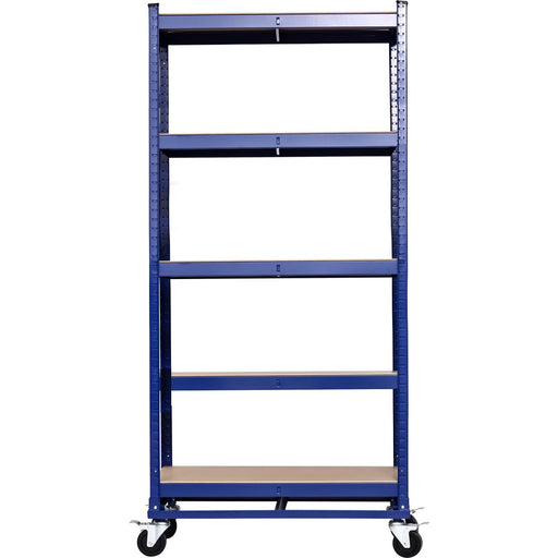 Commercial Blue Heavy Duty Mobile Shelving Unit 5 Shelves 875kg Loading Capacity 900x450x1800mm |  KWH20 Makfry