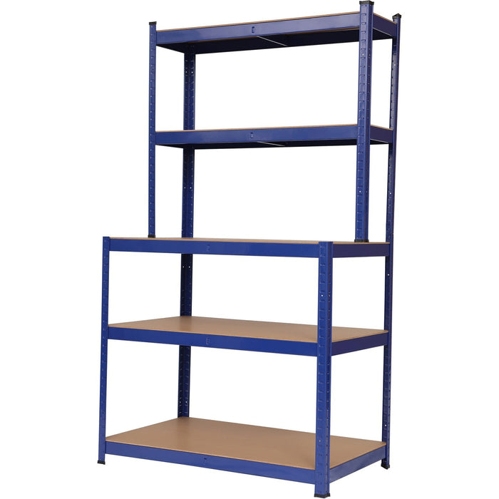 Professional Steel Workbench with 5-Tier Shelf Rack 625kg Max Load 1100x540x1400mm |  KWT33P Makfry