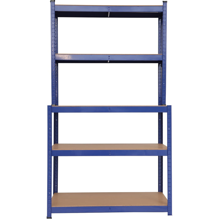 Professional Steel Workbench with 5-Tier Shelf Rack 625kg Max Load 1100x540x1400mm |  KWT33P Makfry