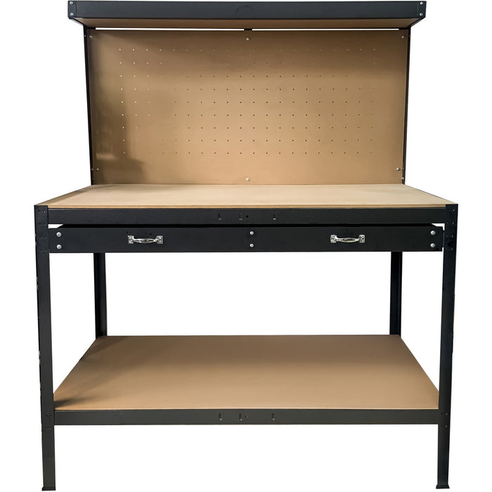 Professional Steel Workbench with Pegboard and Drawers 230kg Max Load 1100x540x1400mm |  KWT28 Makfry