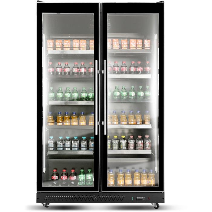 B GRADE Commercial Display Refrigerator with Double Glass door 800 litres Black |  KXG1120BLACK B GRADE