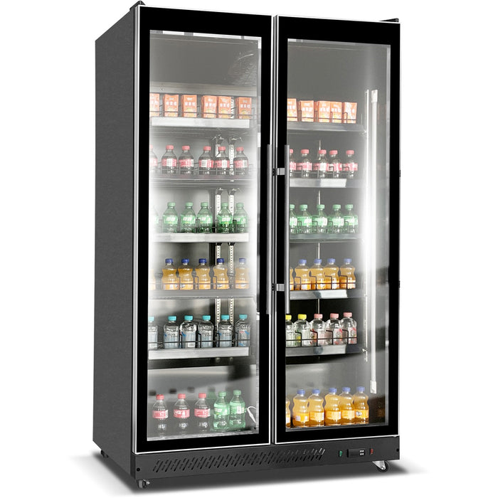 B GRADE Commercial Display Refrigerator with Double Glass door 800 litres Black |  KXG1120BLACK B GRADE