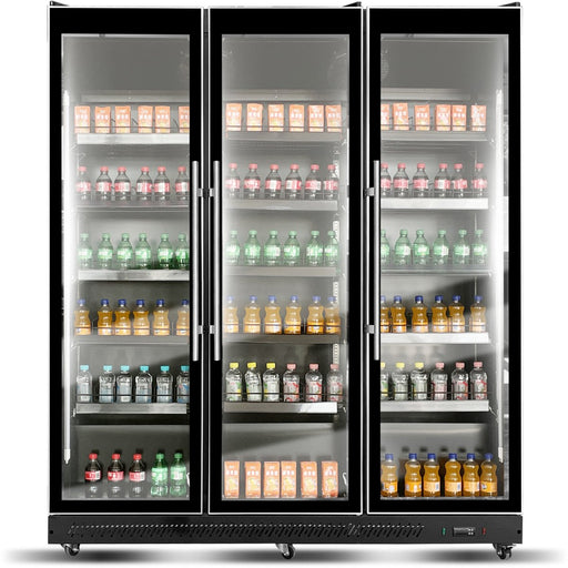 Commercial Display Refrigerator With Triple Glass 1200 Litres Door Black | Kxg1680 Black Makfry
