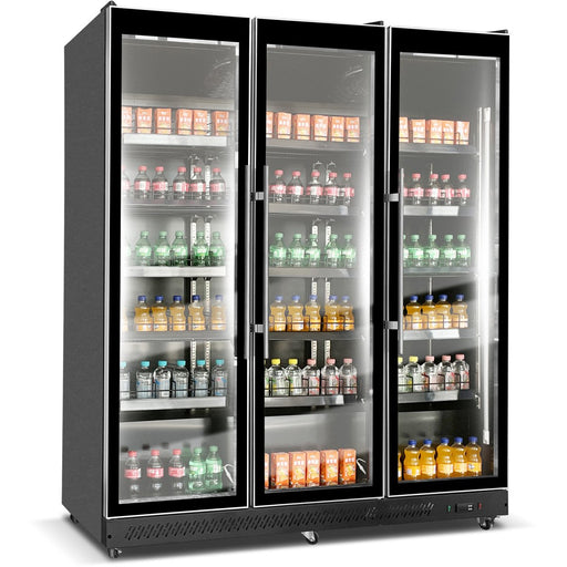Commercial Display Refrigerator With Triple Glass 1200 Litres Door Black | Kxg1680 Black Makfry