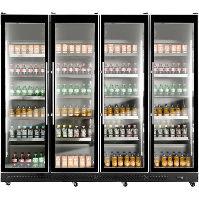 Commercial Display Refrigerator Four Glass Door 1650 litres Black |  KXG2240BLACK
