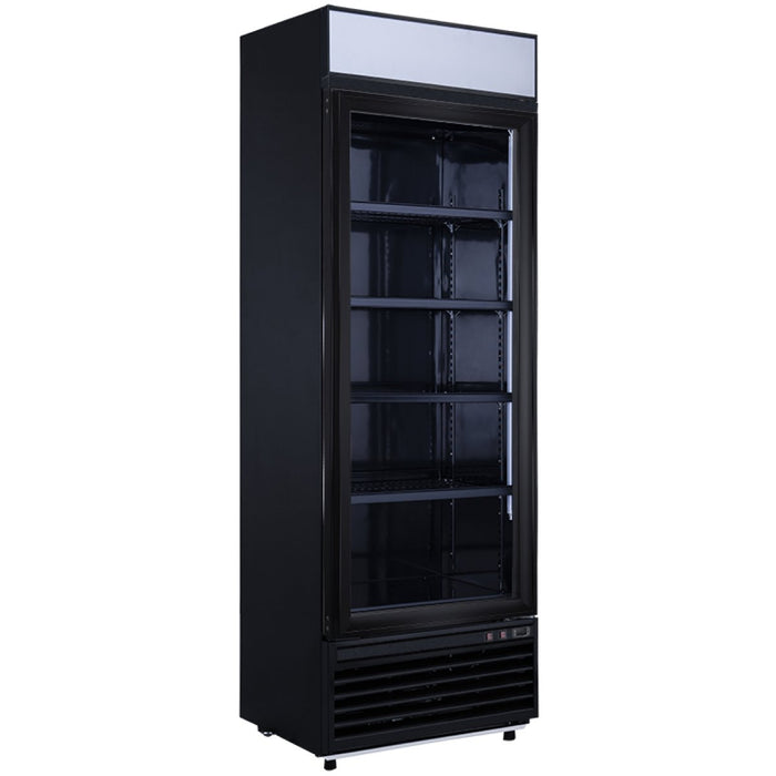 Commercial Display Freezer with Double Glass door 400 litres Black Canopy Light |  LD500FBLACK