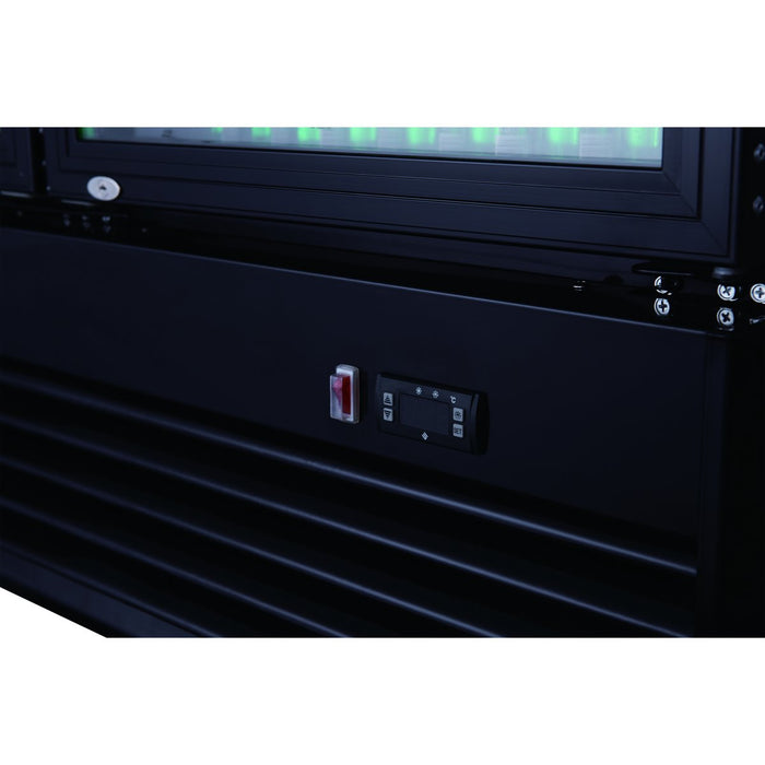 B GRADE Commercial Bottle cooler Upright 930 litres Ventilated cooling Twin hinged doors Black |  LG1000BFPBLACK B GRADE