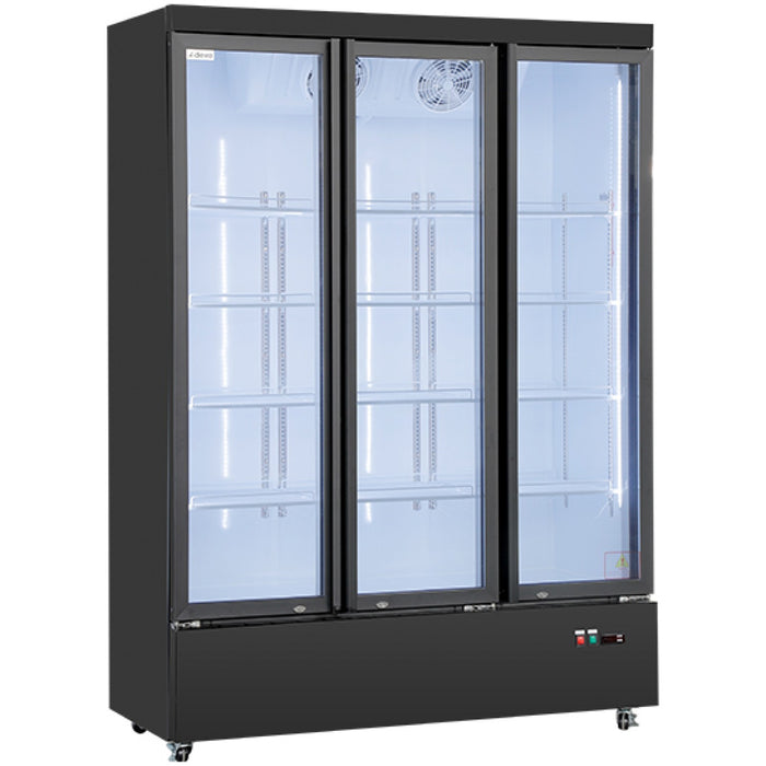 Commercial Display Refrigerator with Triple Glass door 1030 litres Black |  LG1200M3WP