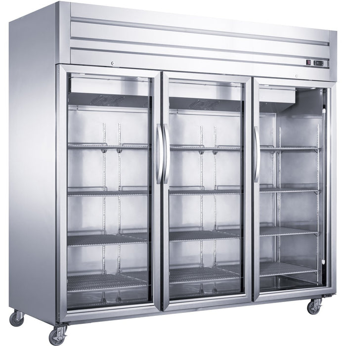 1800lt Commercial Upright Refrigerator Triple Glass Door Stainless Steel |  D83ARGS3