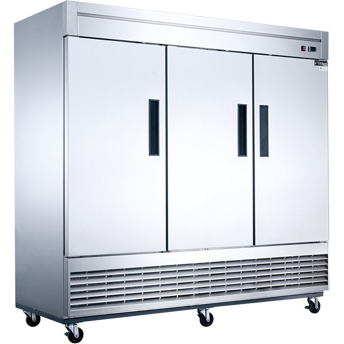 B GRADE 1800lt Commercial Upright Refrigerator Triple Door Stainless Steel |  D83R B GRADE