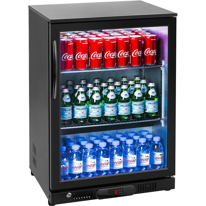 Back bar cooler 1 hinged door 128 litres Black |  BC01PP