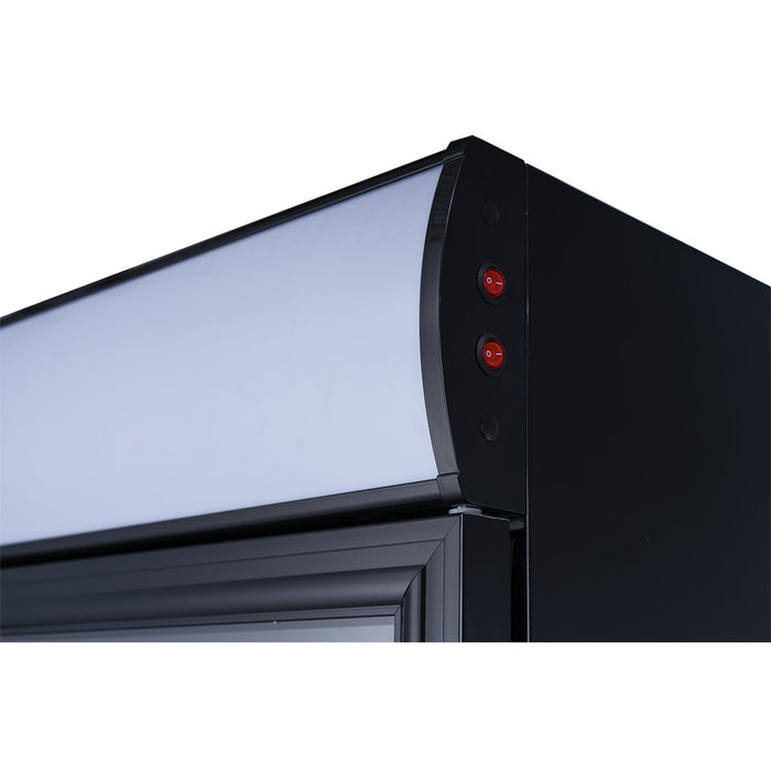 Commercial Drink cooler Upright 402 litres Dynamic cooling Hinged glass door Black Canopy light |  LG402DFBLACK