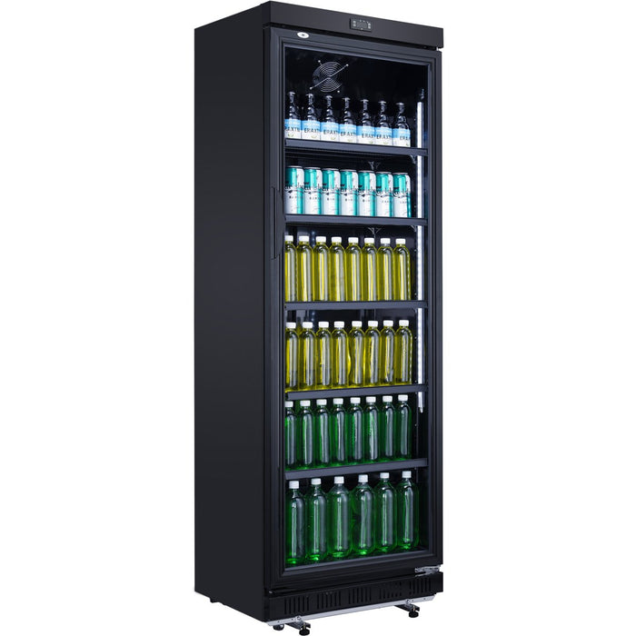 B GRADE Commercial Drink cooler Upright 402 litres Dynamic cooling Hinged glass door Black |  LG402PFBLACK B GRADE