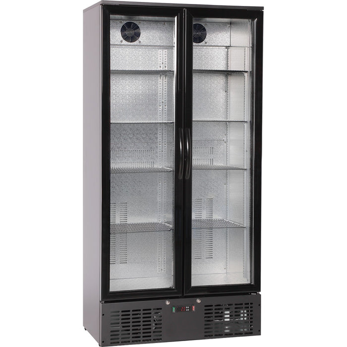 Commercial Bar bottle cooler Upright Twin door 470 litres Black |  LG510H