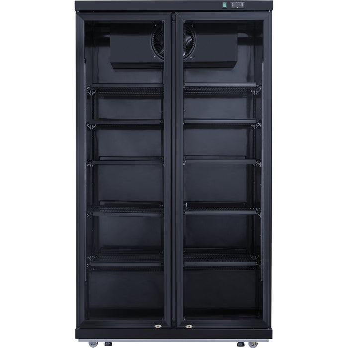 Commercial Bottle cooler Upright 773 litres Fan cooling Twin hinged doors Black |  LG805ABLACK