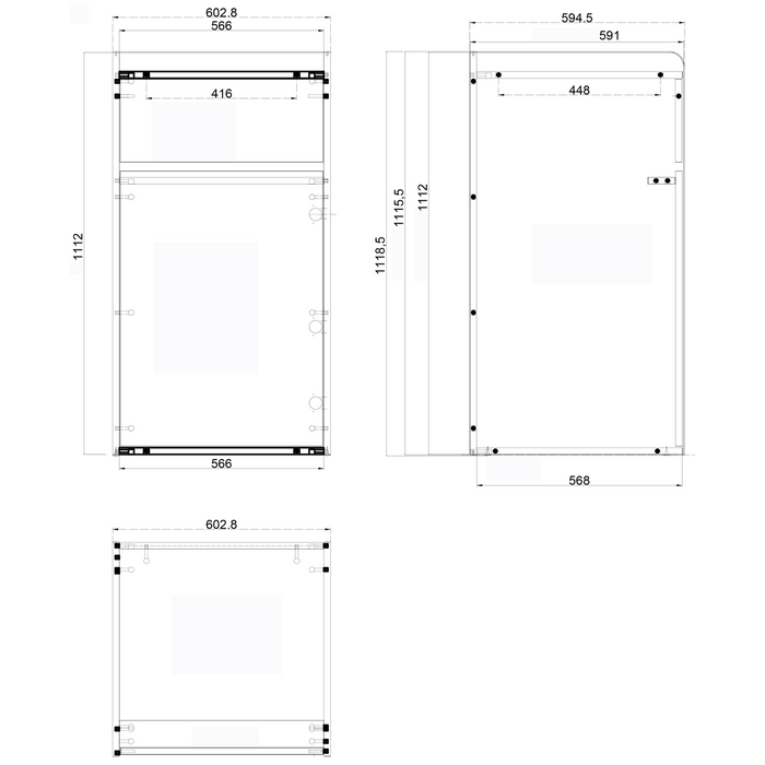 B GRADE Commercial Rubbish Bin Cabinet & Tray Shelf 'Thank You' Black |  GSLJ006B B GRADE Makfry