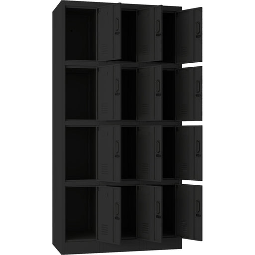 Commercial Black 12 Door Locker 900x400x1800mm | Locker12 Twblack Makfry