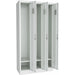 B GRADE Commercial Grey Three Door Locker with Clothes Hanger, Fixed Shelf and Mirror 900x450x1800mm |  LOCKER3TW B GRADE Makfry